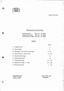 Zeiss Ikon Contessa L manual. Camera Instructions.